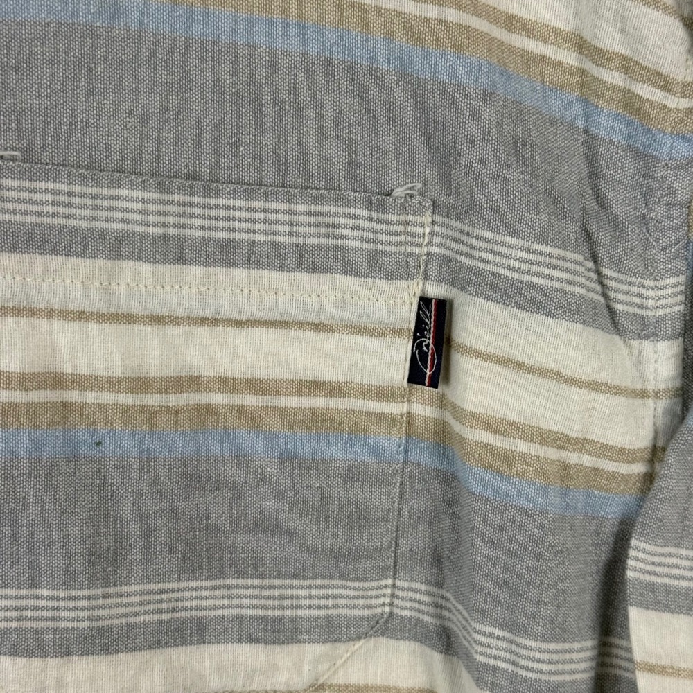 Jack O'Neill Collection Button Shirt Mens XL Grey Blue Striped  Short Sleeve - Picture 2 of 5